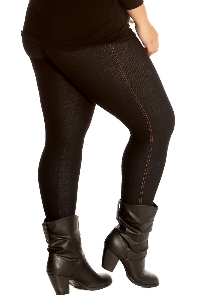 Plain Jeggings Black (sizes 16-32)