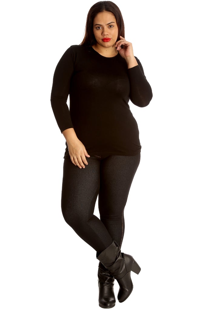 Plain Jeggings Black (sizes 16-32)